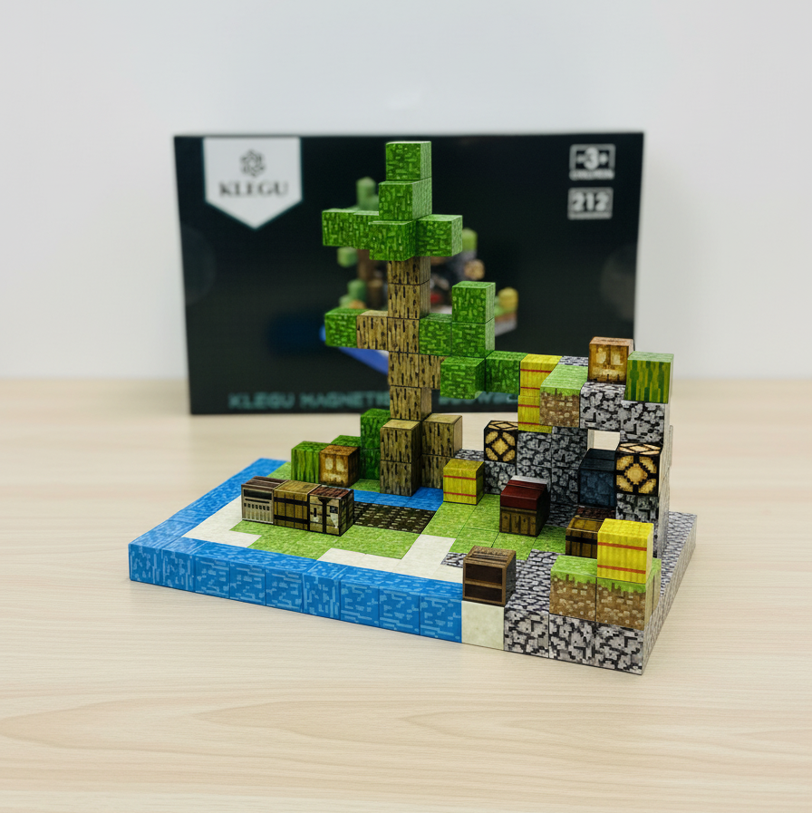 Boerderij - 212 magnetische bouwblokken | Klegu