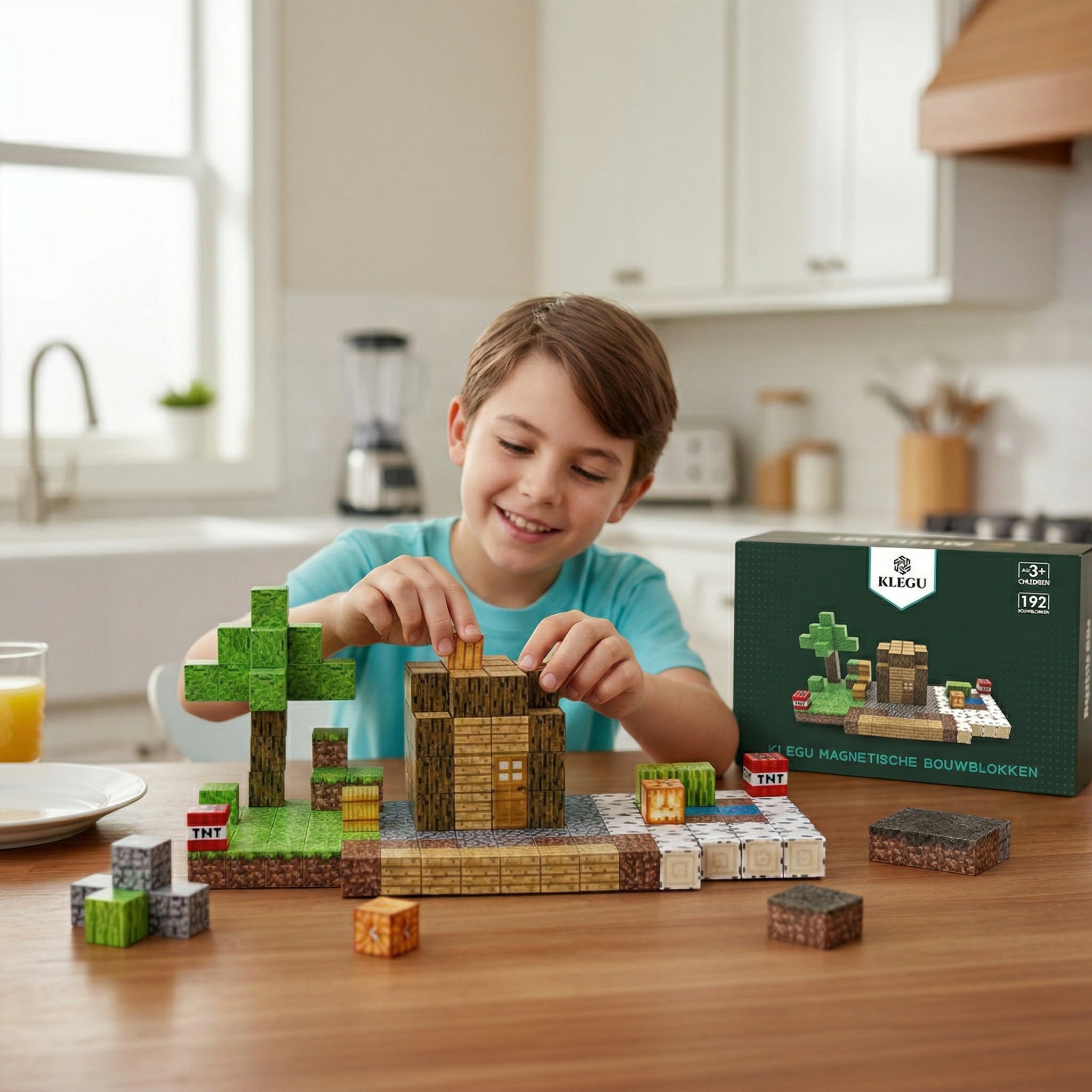Huis van het dorpshoofd - 192 magnetische bouwblokken | Klegu