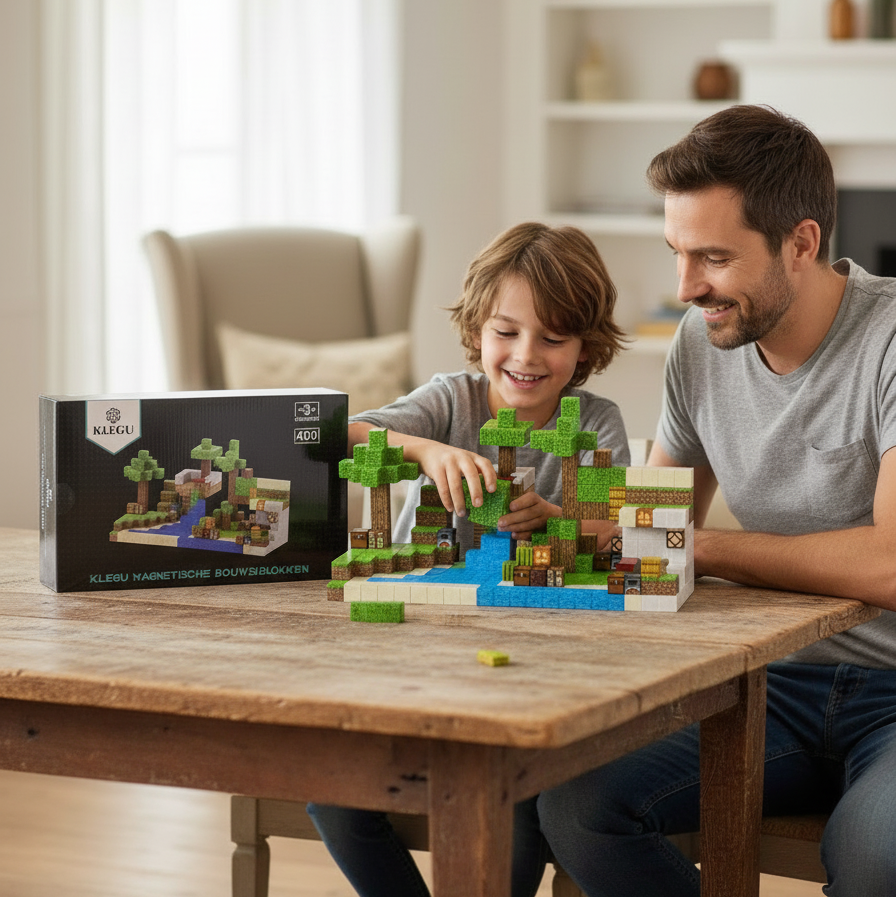 Jungle - 400 magnetische bouwblokken | Klegu