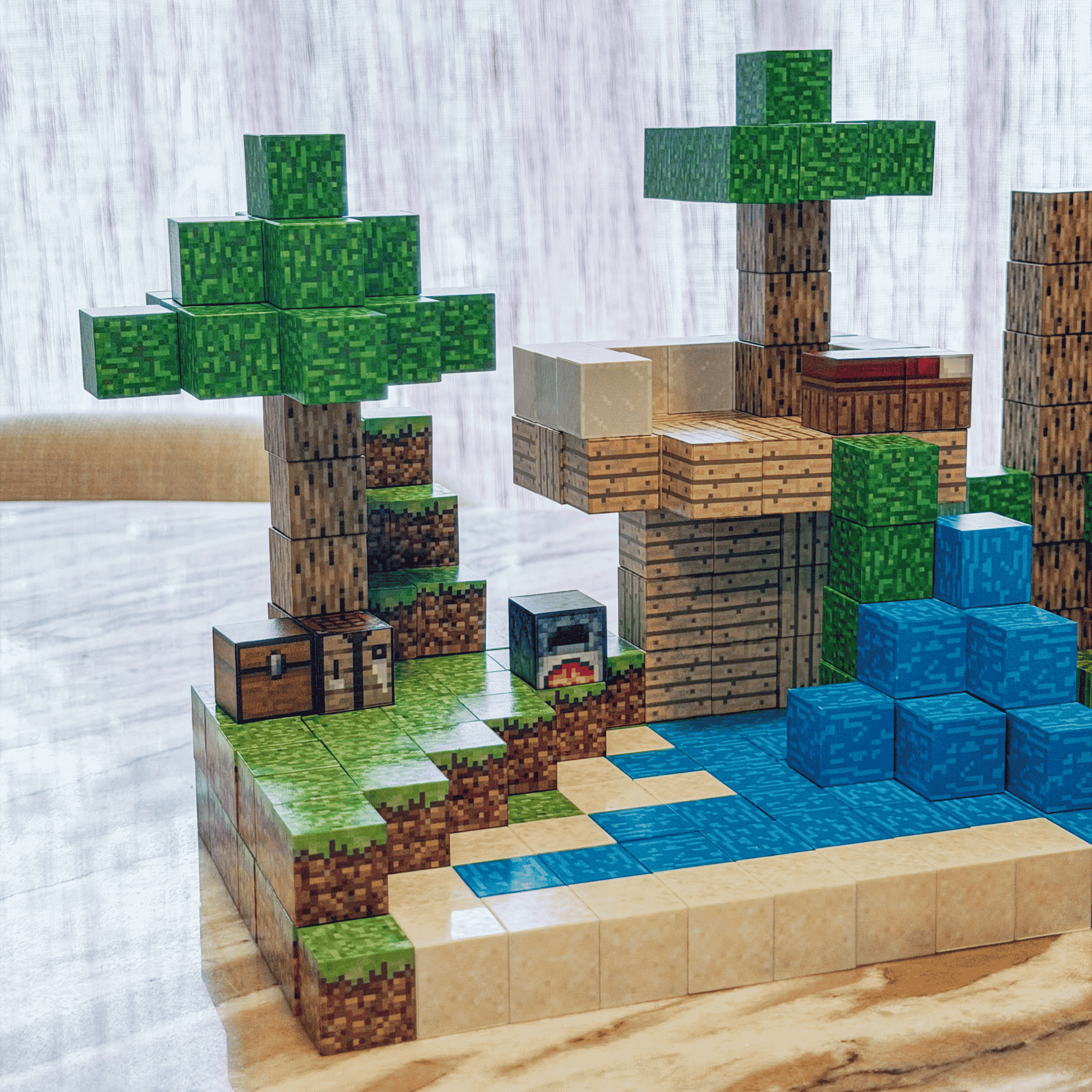 Klegu Jungle 400-delig bouwset detail - magnetische bouwblokken met junglemotief