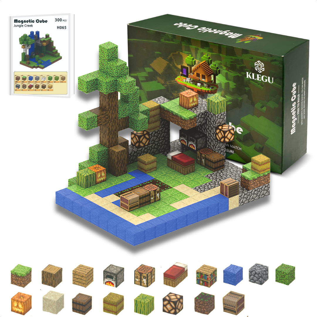 Boerderij - 212 magnetische bouwblokken | Klegu