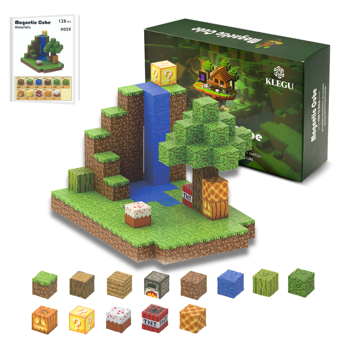 Waterval - 128 magnetische bouwblokken