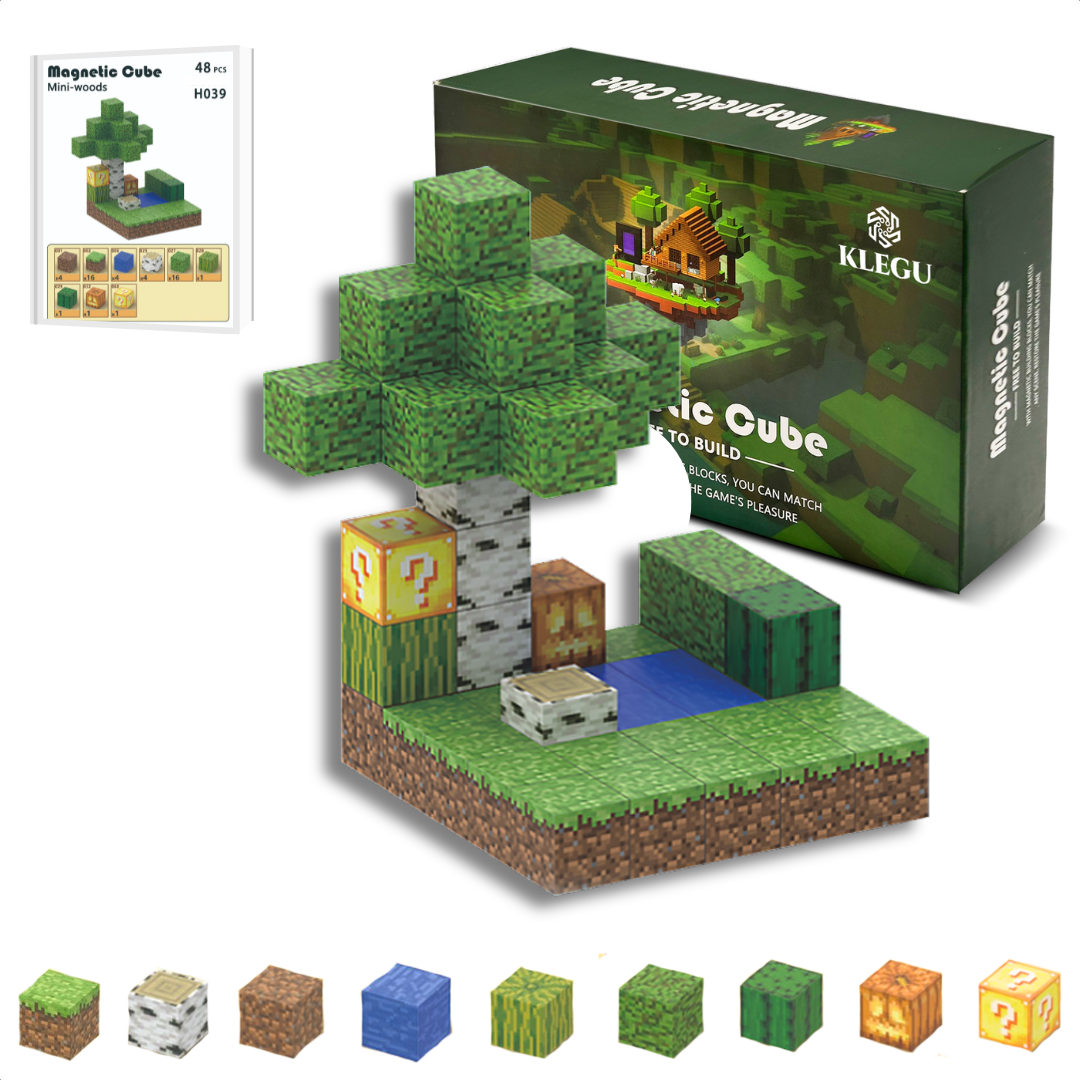 Mini bos - 48 magnetische bouwblokken