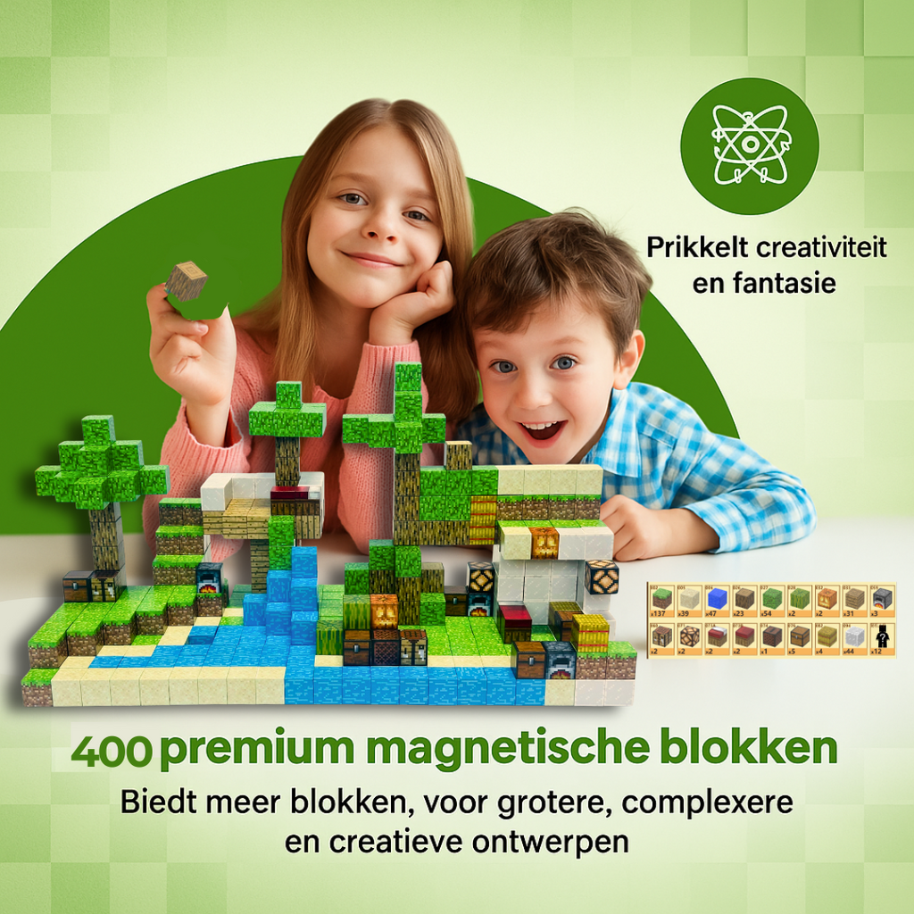 Jungle - 400 magnetische bouwblokken