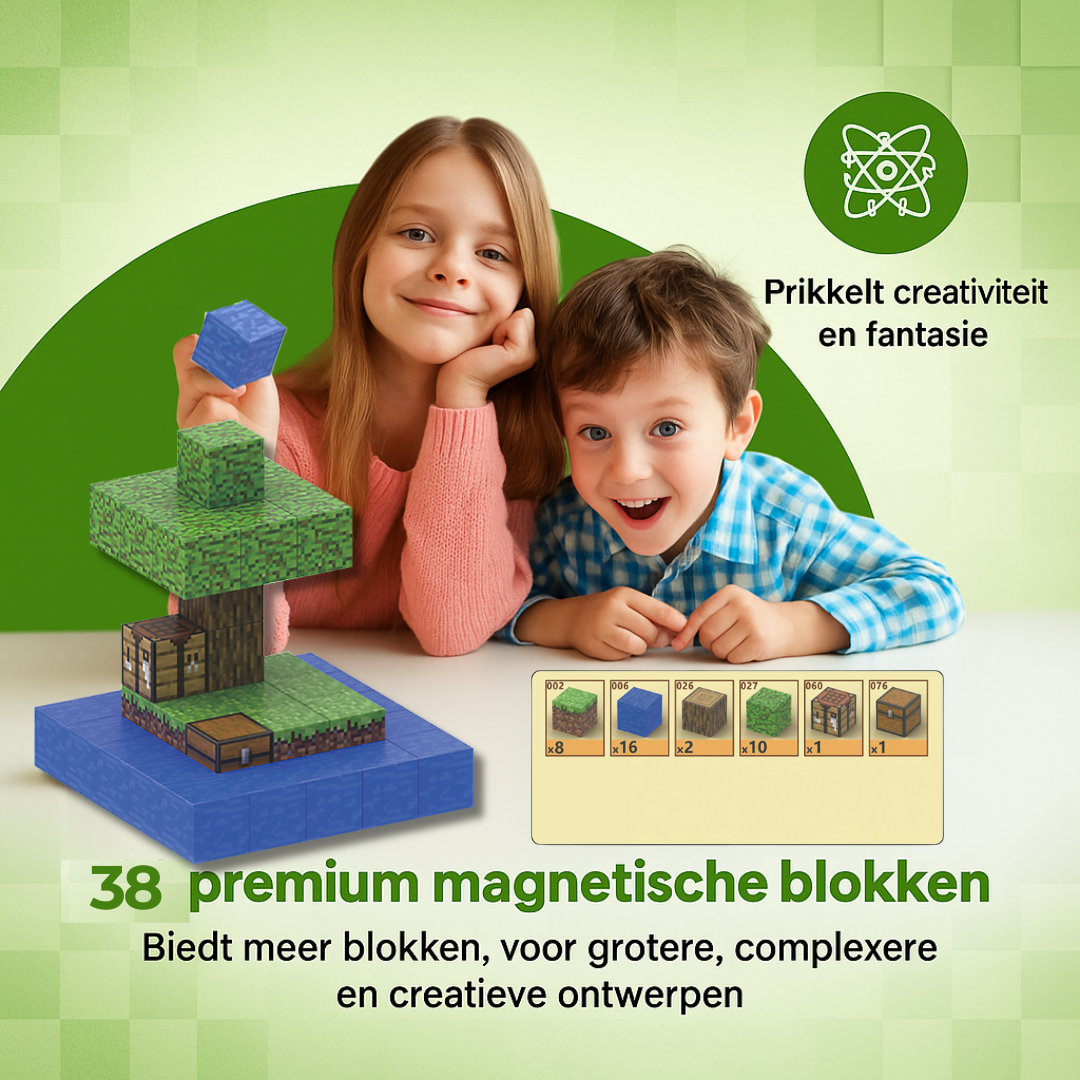Mini eiland - 38 magnetische bouwblokken