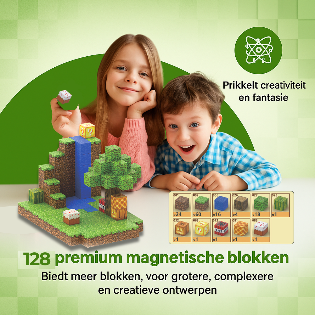 Waterval - 128 magnetische bouwblokken