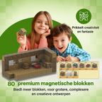Luxe blokhut - 80 magnetische bouwblokken