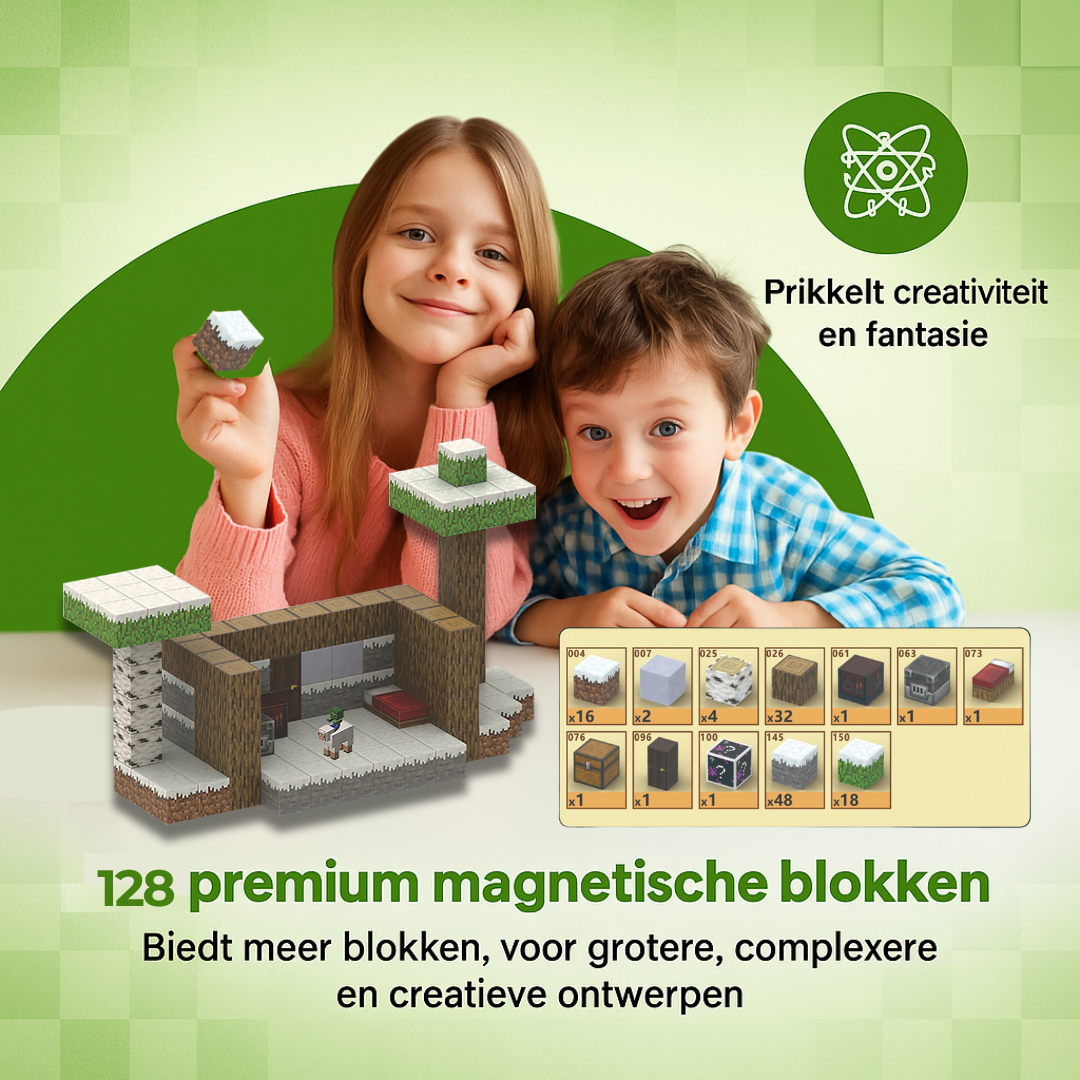 Sneeuwhut - 128 magnetische bouwblokken