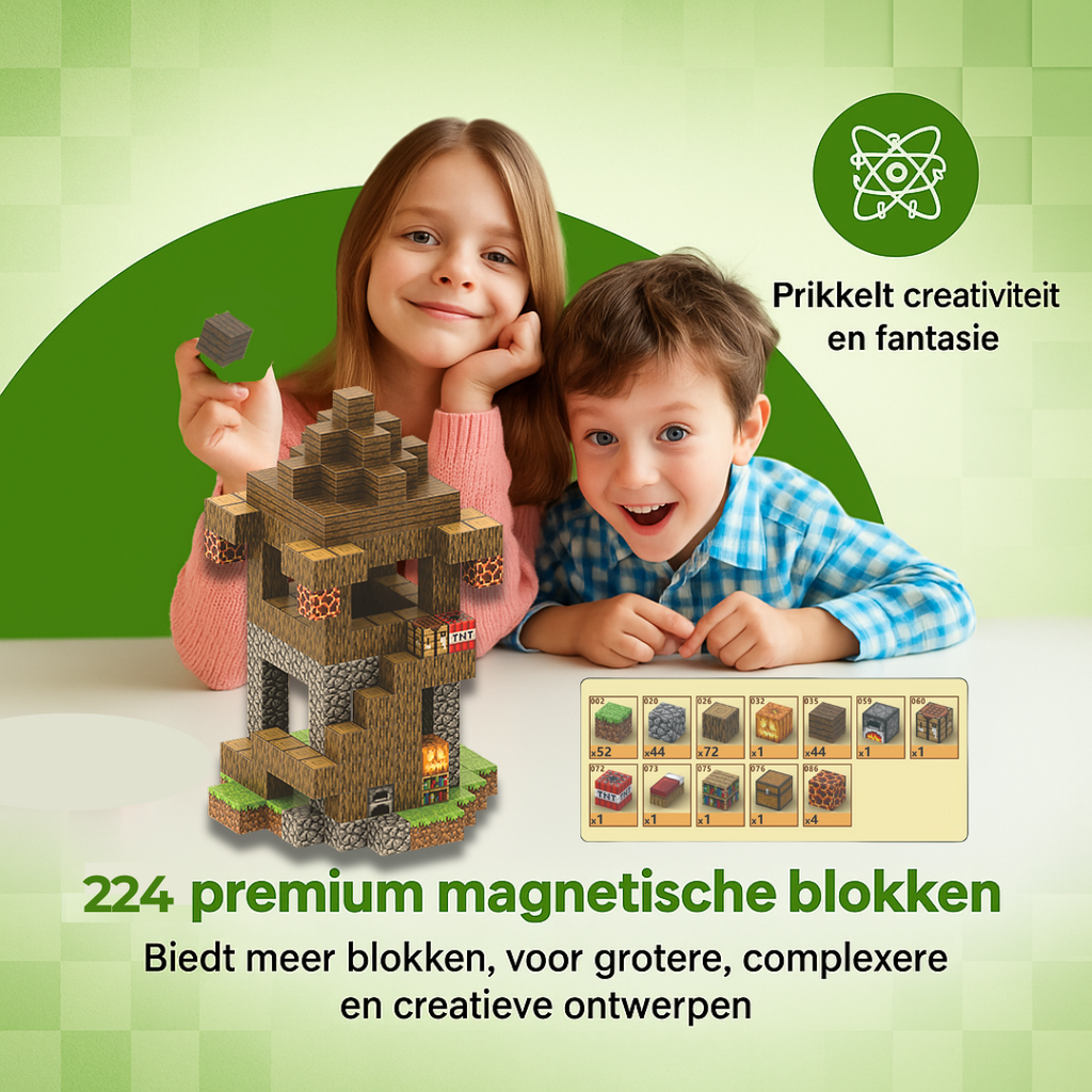 Uitkijktoren - 224 magnetische bouwblokken