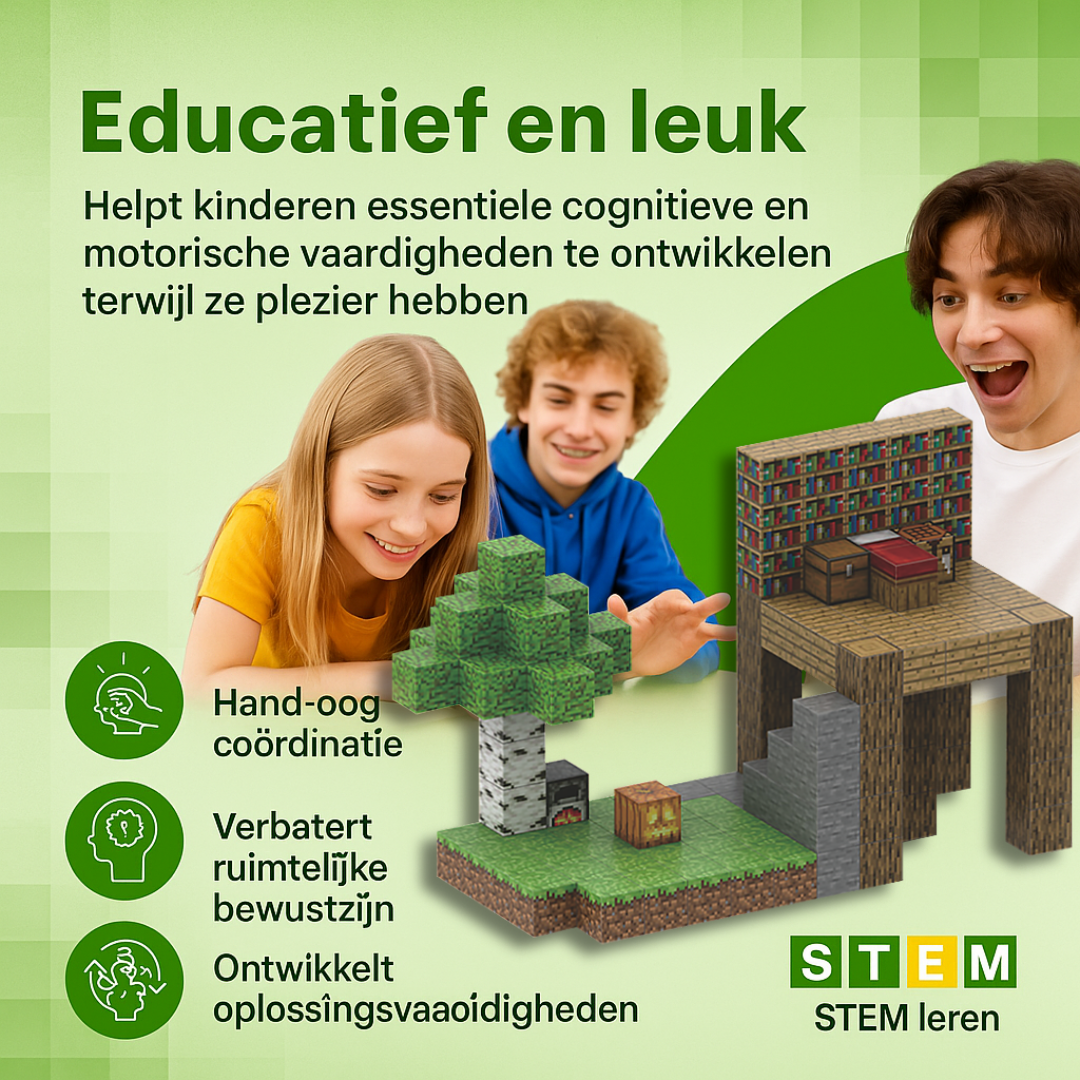 Junglehuis - 128 magnetische bouwblokken