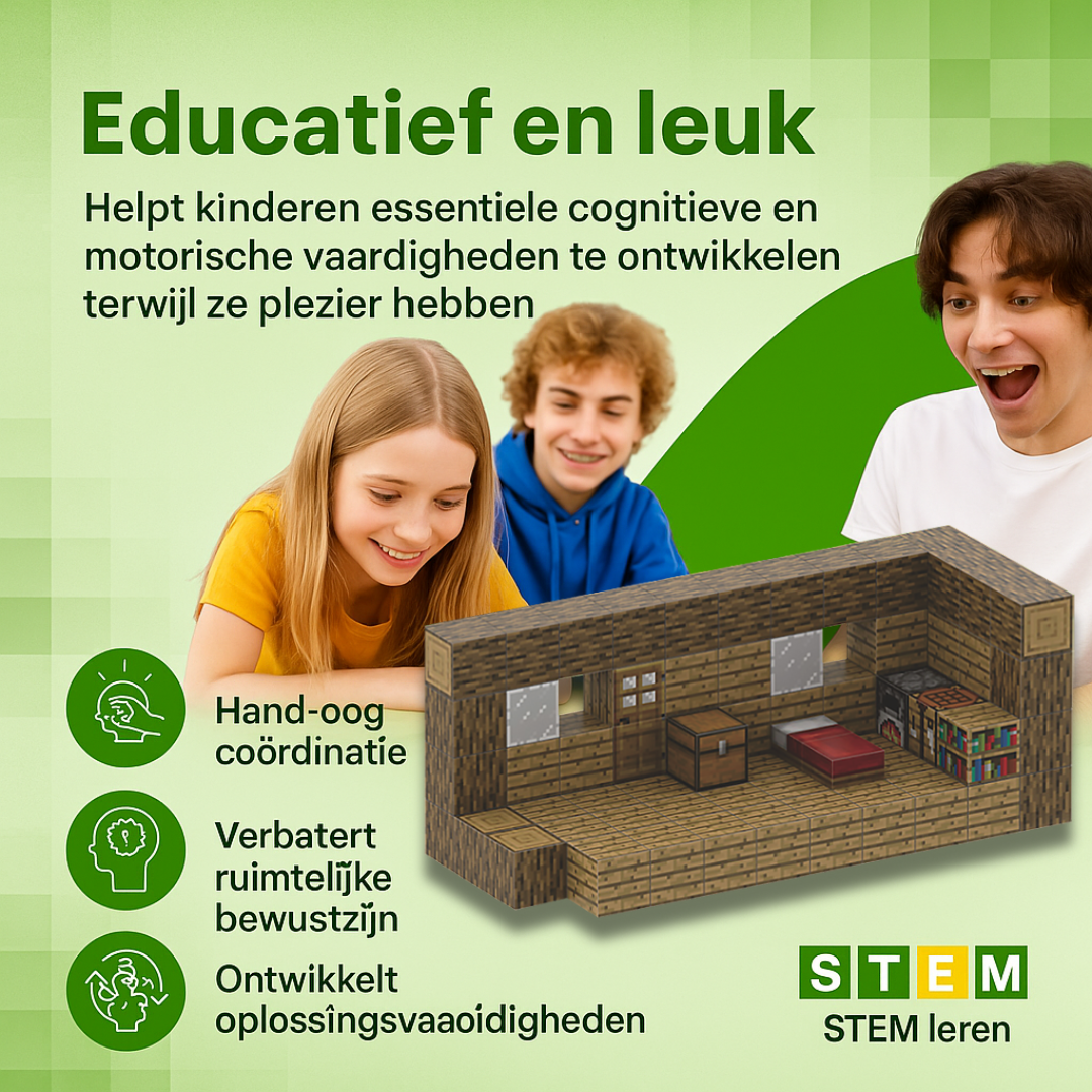 Luxe blokhut - 80 magnetische bouwblokken