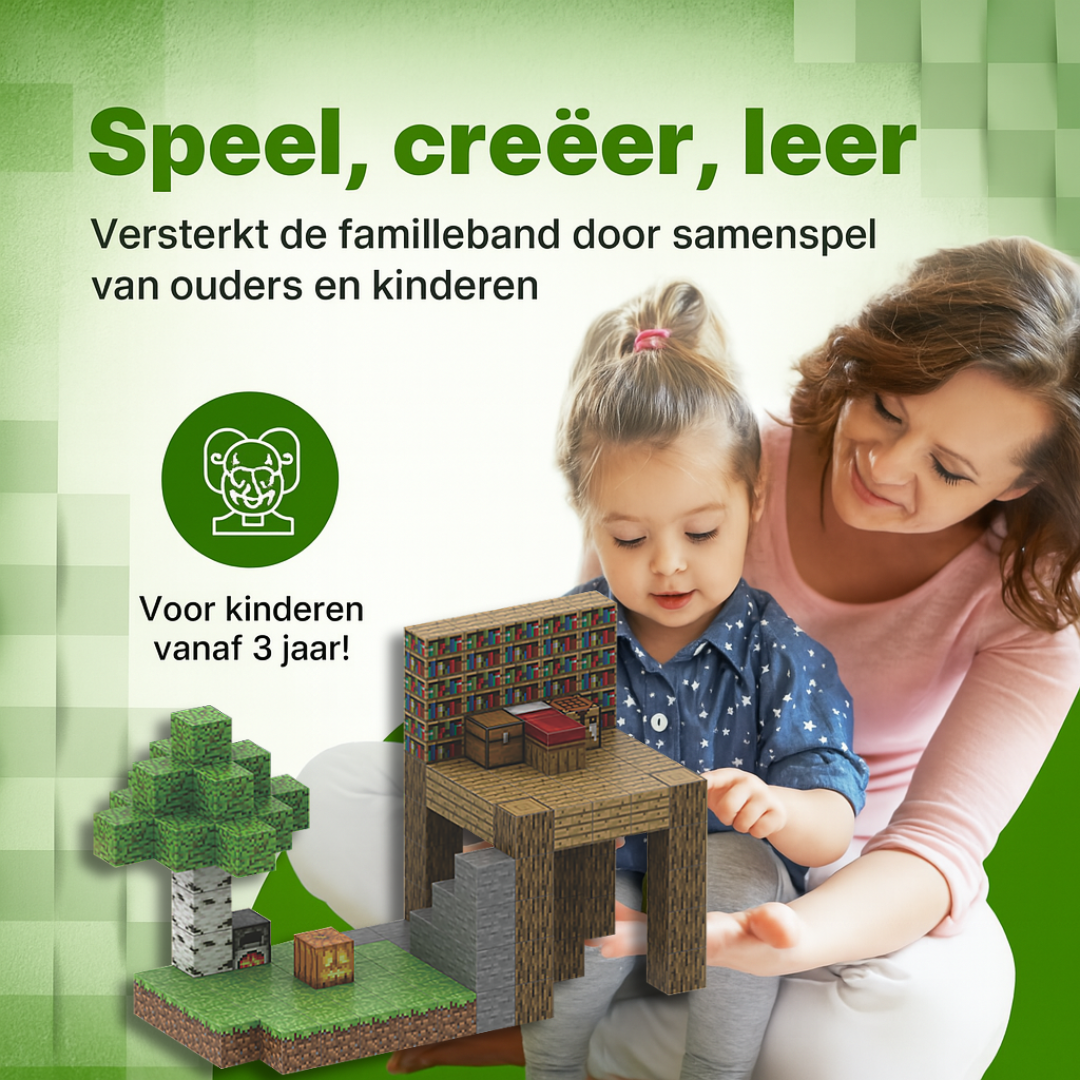 Junglehuis - 128 magnetische bouwblokken