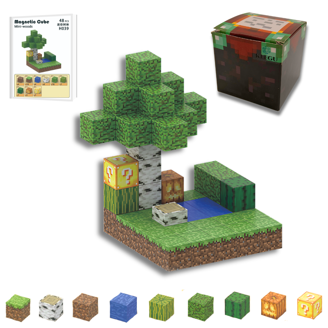 Mini bos - 48 magnetische bouwblokken