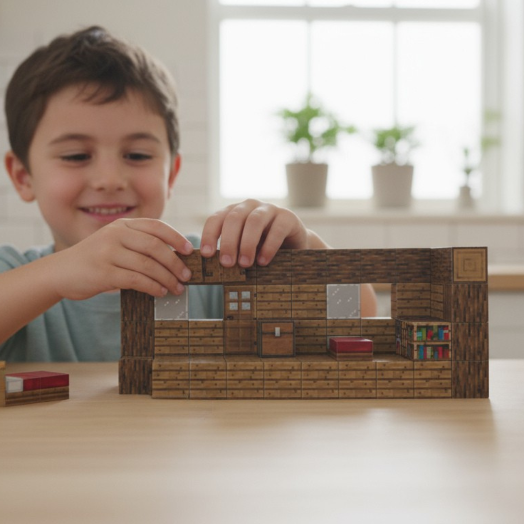 Luxe blokhut - 80 magnetische bouwblokken | Klegu