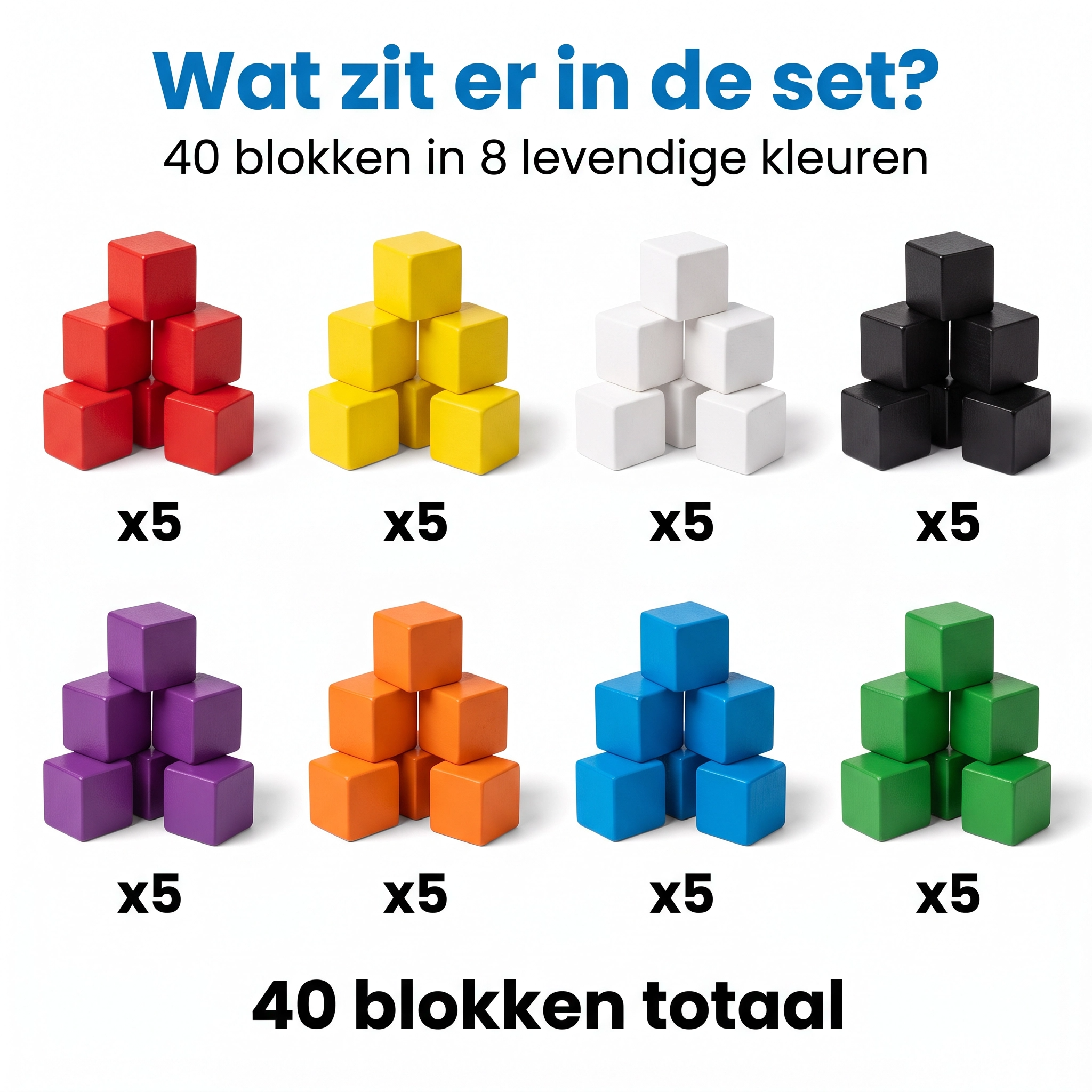 Gekleurde bouwblokken 40 bouwset - gekleurde magnetische blokjes voor kinderen van Klegu